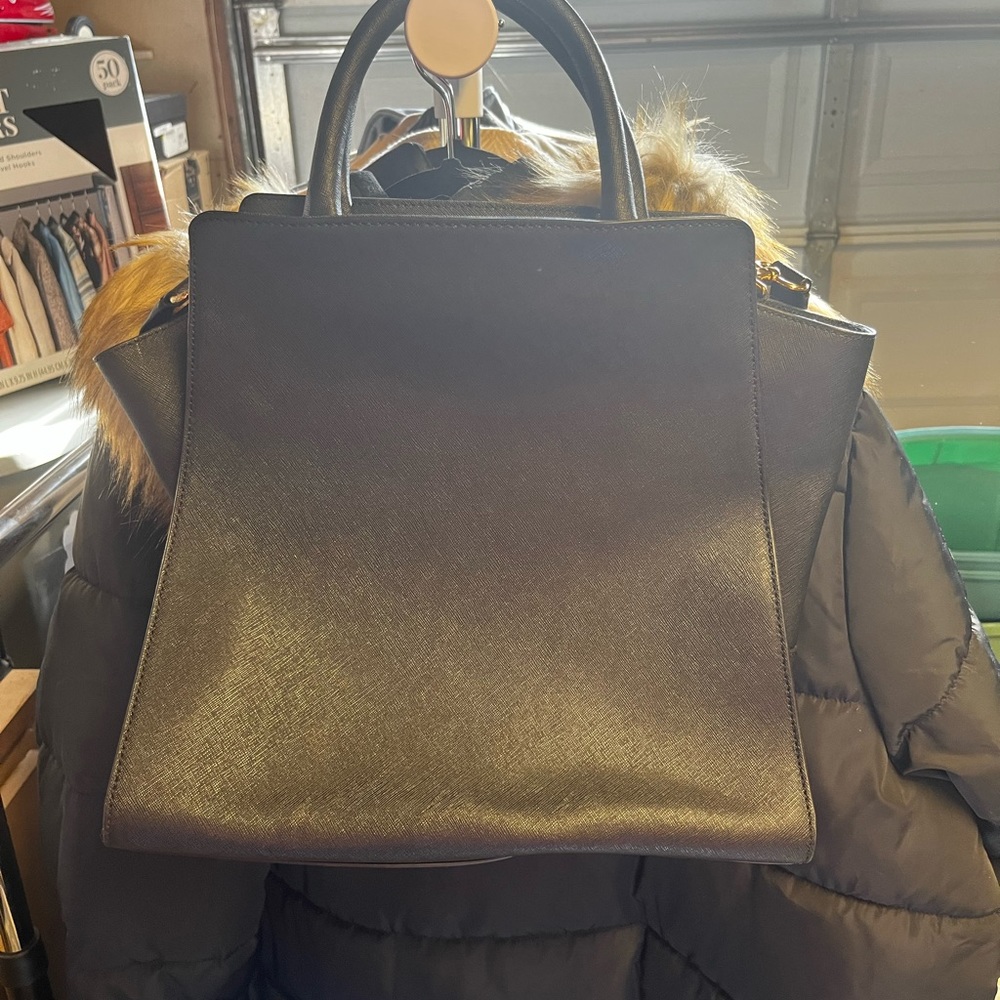 Zac Posen Large Black Leather Satchel